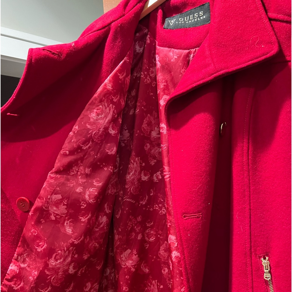 Bright Red Pea Coat!